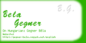 bela gegner business card