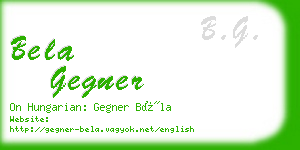 bela gegner business card